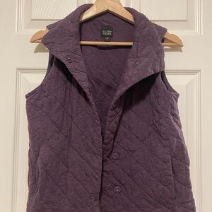 Eileen Fisher Deep Purple Quilted Vest